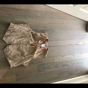 L.L. Bean leather vest Tan Boho